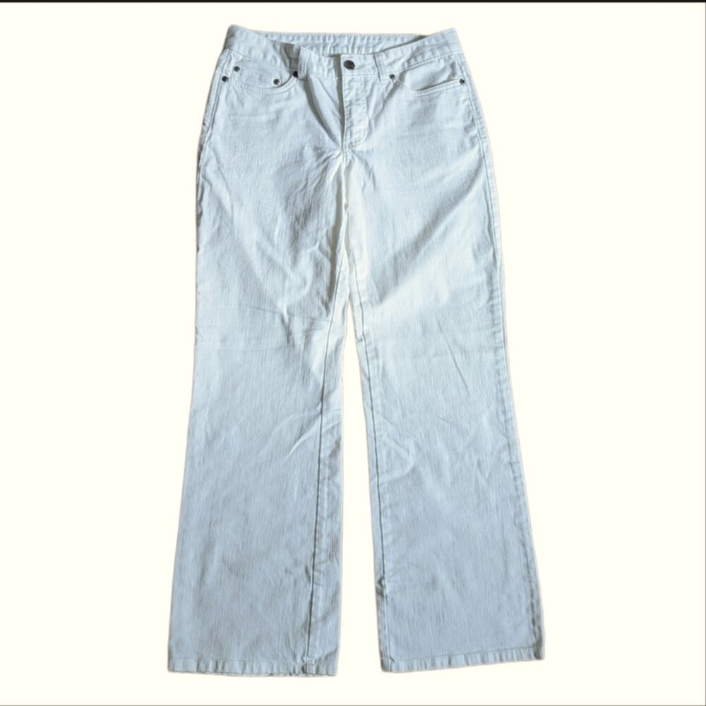L.L. Bean White Mid Rise Straight Bootcut Preppy Stretch Summer Jeans Size 8